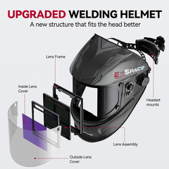 ARCCAPTAIN 6 in 1 Aluminum MIG Welder 200A Synergy +Large Viewing Welding Helmet