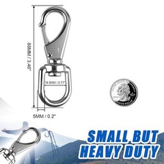 Heavy Duty 304 Stainless Steel 360° Swivel Snap Hooks 2pcs Outdoor Indoor Use