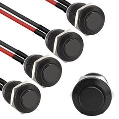 5pcs 19mm Momentary Push Button Switch IP65 Waterproof Copper Shell