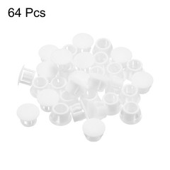 64 PCS 11mm 7/16 Inch White Plastic Hole Plugs Flush Type Panel End Cabinet