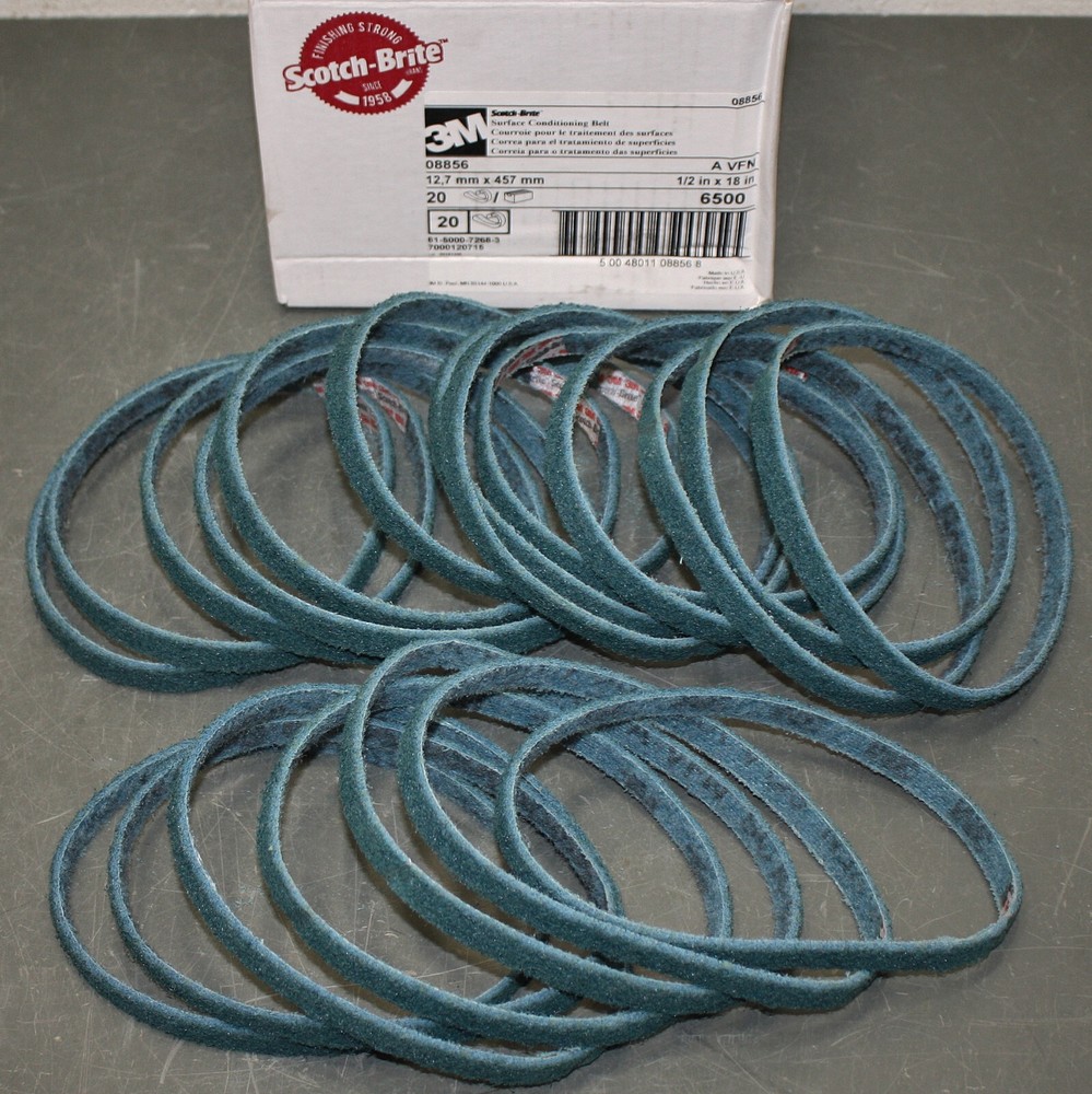 (20) 3M Scotch-Brite Surface Conditioning Belts 08856, 1/2″ x 18″, AO Grit A VFN