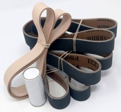 1×30 in. Leather Honing Belt SUPER STROP + 15 Pack Sanding Belt Assortment