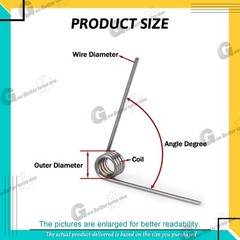 Torsion Spring 3-9 Coil (10 pcs), 2mm Wire dia, 10 ~ 20mm OD, Left spring Steel