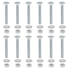 1/4-20 x 2 Inch Carriage Bolt Kit 12 Sets with Nuts Washers | Galvanized Carb…