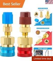 Brass Quick Coupler Set: R1234YF to R134A Adapter for Car Air Conditioning