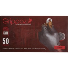 Grippaz XL Black Nitrile Fish Scale Texture Disposable Gloves (50-Pack) Grippaz