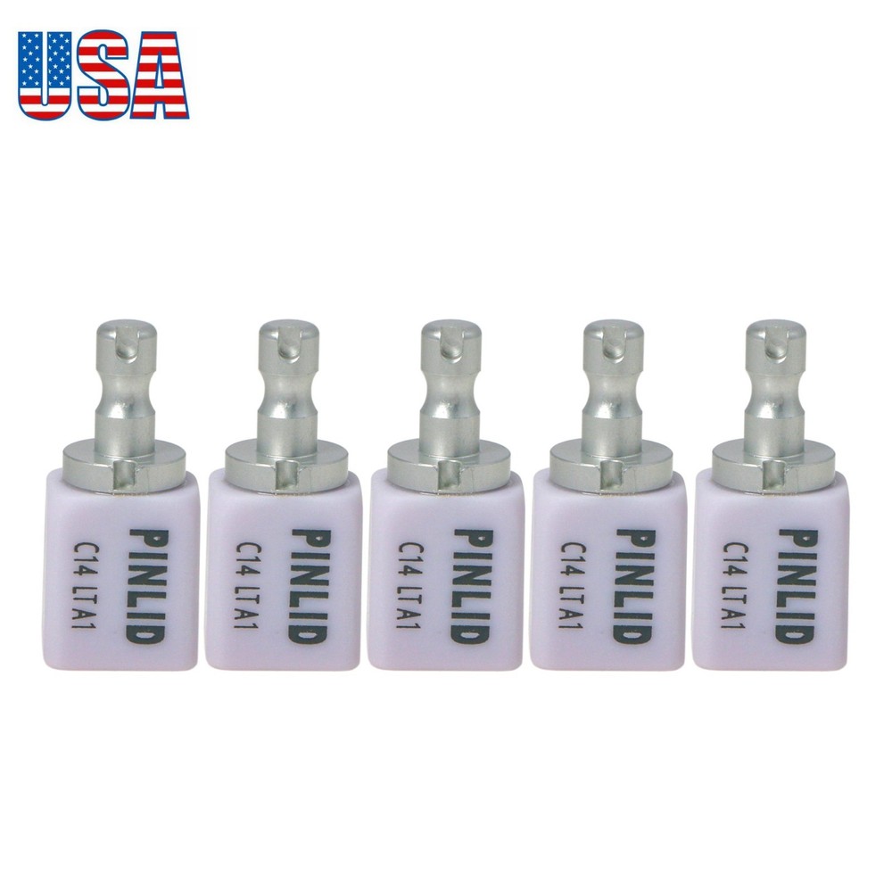 US C14 LT Glass Ceramic Blocks Lithium Disilicate CAD/CAM Cerec Blocks 5Pcs/Box