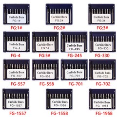 10pcs/pk Dental Carbide Burs for High Speed Handpiece Pear Bur 19mm FG Shank