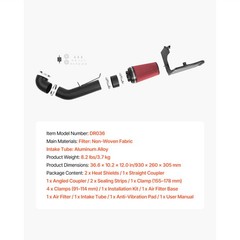 Cold Air Intake, 3.9 Inch Cold Air Intake System Compatible with 1999-2006 Chevy