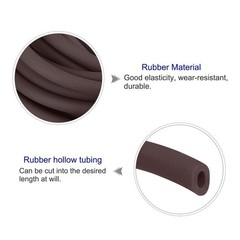 Rubber Cord Tube 16ft 1/8″ Dia 1/16″ Hole Dark Brown Hollow Tubing for DIY Craft
