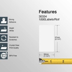 DYMO LW 30334 Medium Multipurpose Labels – (6) Rolls of 1000 Per Roll