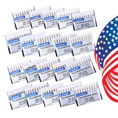 10pcs AZDENT Dental FG Diamond Burs Drill Kit FG 1.6mm for High Speed Handpiece