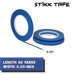 8 Pack 1/4″ inch x 60yd STIKK Blue Painters Tape 14 Day Easy Removal Trim Edge T