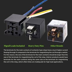 5PCS 12V Car Audio Relay Switch Harness 40 Amp Clear 14AWG Wire 5PIN SPST Relays
