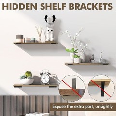 Heavy Duty Black Shelf Brackets 6 Pack Industrial Floating Wall Mount Fast Ship