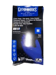 Ammex Gloveworks GWRBN44100 Royal Blue Disposable Nitrile Glove PF 6 Mil Size: M