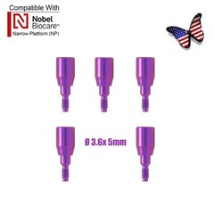 5Pcs Dental Healing Abutment Cap NP Internal conical Fits Nobel Biocare Ø3.6/5mm