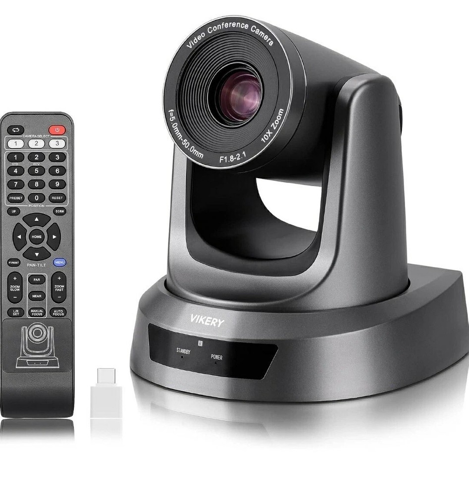 Vikery PTZ FHD Camera 10x Zoom SDI/HDMI/USB/Conference/Streaming/Zoom/Skype/OBS