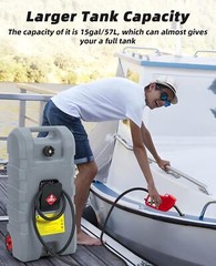 15 Gallon Fuel Caddy Portable Gas Fuel Tank,Gas Can with Manual Transfer Nozzle
