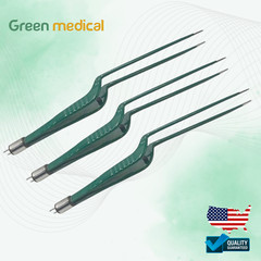 SET OF 3 Non-Stick Bipolar Forceps Us Connector 2 pin, 22cm TIP 0.5mm,1MM,1.5MM