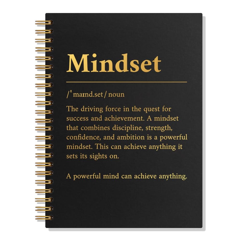 WUUCKOO Mindset Definition 80 Sheets 160 Pages Funny Spiral 8.07 x 5.9 inches