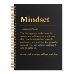 WUUCKOO Mindset Definition 80 Sheets 160 Pages Funny Spiral 8.07 x 5.9 inches