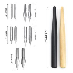 12 Pcs Comic Dip Pen Set with 2 Holders and 10 Nibs Calligraphy Drawing