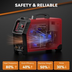ARCCAPTAIN TIG Welder AC/DC 200Amp 110V/220V with Pulse Aluminum TIG Welder