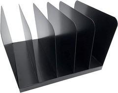 Huron Desktop File Binder Organizer Storage Vertical 5 Slot, Black Commercial