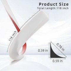 Flexible Quarter Round Molding Trim Peel and Stick 118Inch White,Small Self