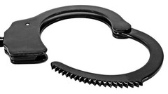 POLICE Handcuffs Professional Heavy Duty Metal Steel Hinged Double Lock – BLACK