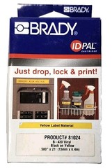Brady Pal-500-439YL Yellow Vinyl Label 1/2” Yellow For ID/LAB PAL & BMP 21-Plus