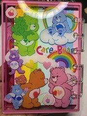 Care Bears Illustrated Plastic Cover A7 Blank Journal Diary Pink Rainbow Clouds