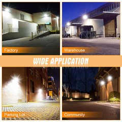 6PACK 125W LED Street Wall Pack Light Dusk to Dawn Sensor Outdoor Garden IP65