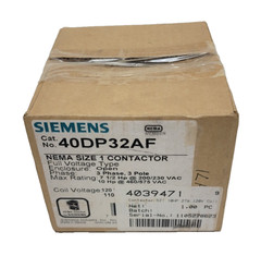 New Siemens 40DP32AF NEMA Size 1 Contactor 120V-AC 27A 10HP D648188