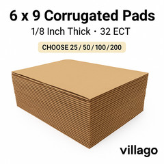 6×9 Corrugated Cardboard Pads 1/8″ Thick 32 ECT Mailer Inserts 25-200 Villago