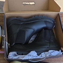 HISEA Steel Toe Chelsea Work Boots Black Men’s Size 11 Medium