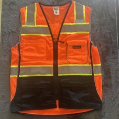 Kishigo Premium Black Series Men’s Surveyors Vest M 1516, Class 2 Hi-Vis, Medium