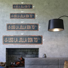 USS LA JOLLA SSN 701 Vintage Street Sign us navy ship veteran sailor rustic gift