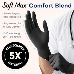 Supmedic Medical Soft Max™ Black Nitrile Disposable Gloves,
