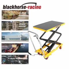 330 lbs Hydraulic Lift Table Cart Manual Double Scissor Lift Table 50″