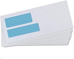 Reliable 500 Count Double Window Security Envelopes with Quick Seal Closure