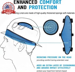 4 Pack Hard Hat Top Pad and Sweatband Sets for Safety Helmet, Washable Hard Hat