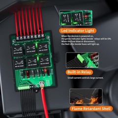 Joinfworld Relay Box Fuse Relay Box 12V Automotive Universal Fuse Panel W/ 6 Way