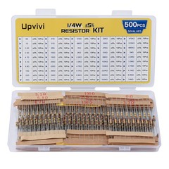 Resistor Assortment Kit – 50 Values, 1/4W 0 to 10M Carbon Film Resistors, 5%…