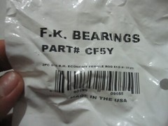 25 QTY FK Bearing CF5Y, 5/16-24 x 5/16 Rod End, Female Right Hand w Stud