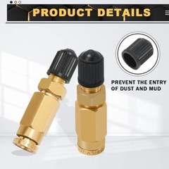 2 Packs 1/4″ Air Value Inflation Schrader Valve, Schrader Valve Adapter with Pus