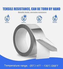 Aluminum Foil Tape 2″ x 65ft | 3.9 Mil High-Temp HVAC Tape for Ductwork & Vents