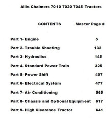 Allis Chalmers 7010 7020 7045 Tractor Service Manual Repair Shop Technical Book