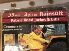 NEW Boss 3 Piece Slicker Yellow Rain Suit 35MM Removable Hood Lined Mens Size M